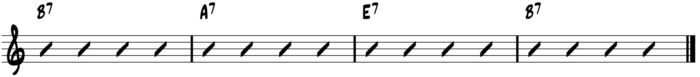 II-V-Fingerstyle Blues Turarnound Chord Progressions - V IV I